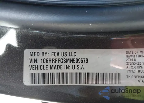 2021 Ram 1500 Big Horn 4X4 5'7 Box из США, поврежденный, VIN 1C6RRFFG3MN509679